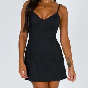 Princess Polly Novella Mini Dress In Black